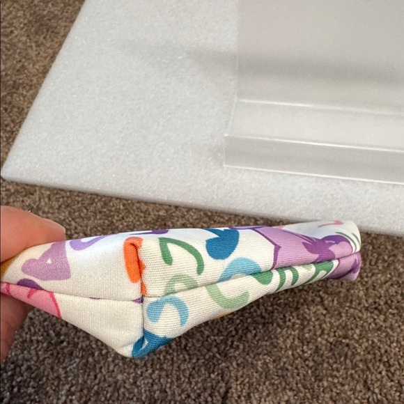 Coach Poppy Multicolor Floral Signature Wristlet with Pink Trim - Picture 6 of 7